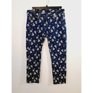 J. Crew Jeans Indigo White Women's Size 28 Cropped Matchstick Floral EUC